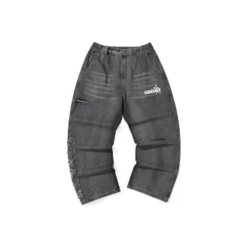 GENANX Jeans Unisex Black Gray Color