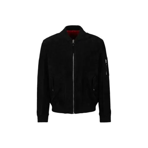 HUGO BOSS FW23 Leather Jacket Men's Black