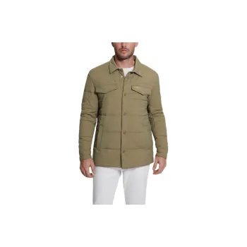 GUESS Eco Quilted Shacket Jackets Coats Men's Khaki
