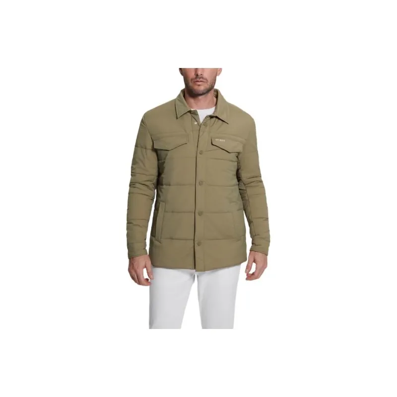 GUESS Eco Quilted Shacket Jackets Coats Men's Khaki-0