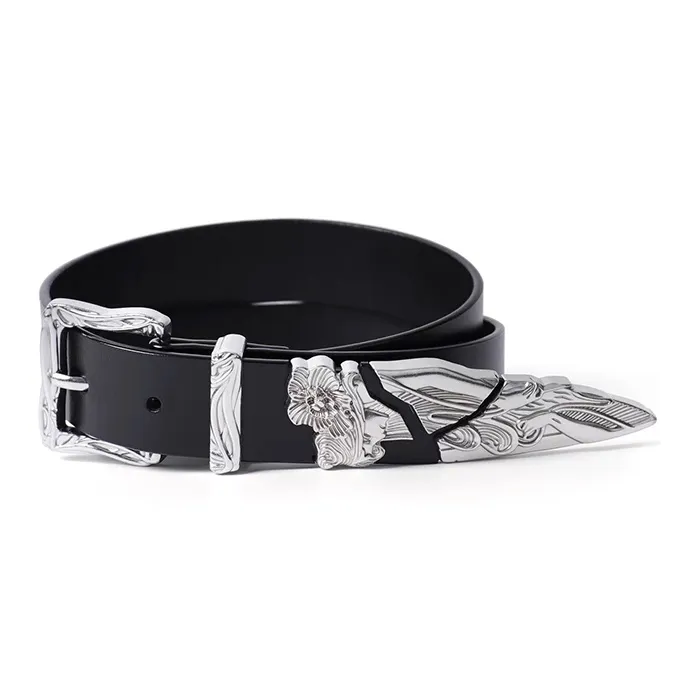 YUZHAOLIN Cow Split Leather Belts Unisex Width 2.8CM-0