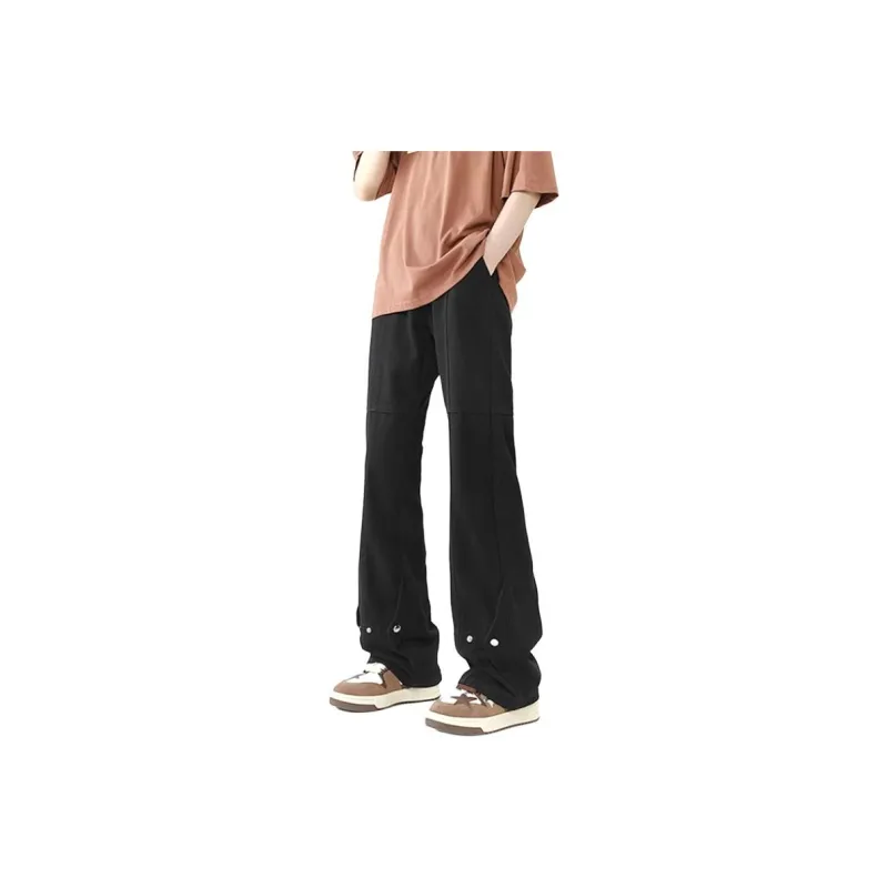 POLAR BEAR Thin Refreshing Jeans Unisex Bootcut Yellow Mud Black Pants-0
