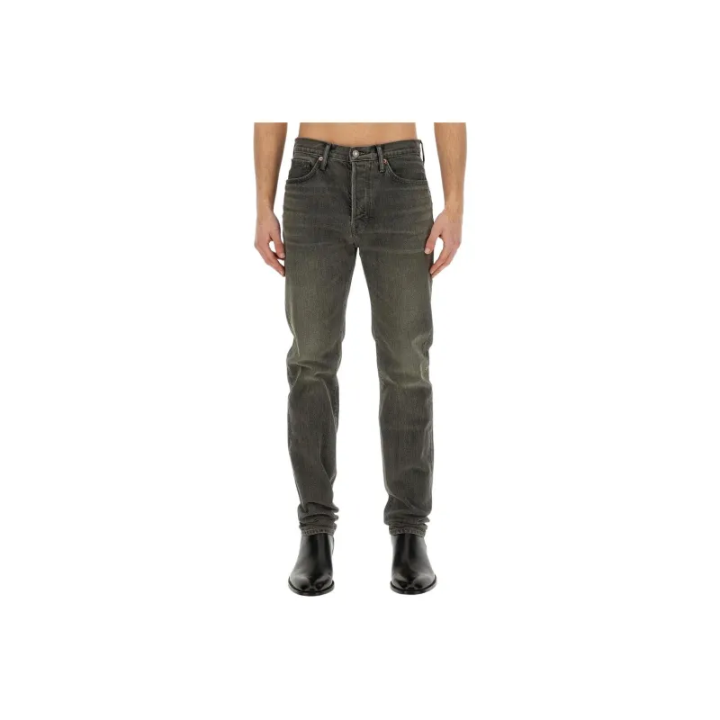 TOM FORD Logo Patch Straight Leg Jeans-0
