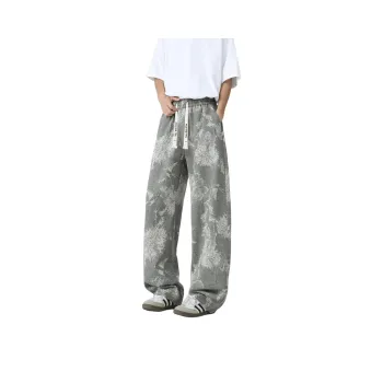 RICE NINE TEN Jeans Unisex Pattern Gray