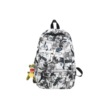 URBAN FOREST Nylon Backpack Unisex Blue/Green/Yellow/Black