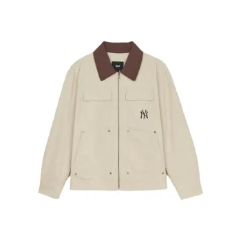 MLB New York Yankees Jacket Unisex Linen Sandy Brown