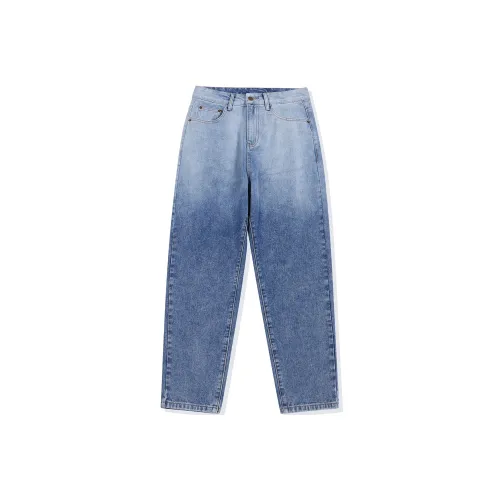 The Secret Order Of The Teddy Bear Straight Jeans Unisex Light Blue