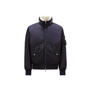 Moncler High Shine Zip Up Padded Jacket