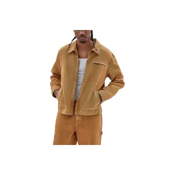 GUESS FW23 Originals Aged Denim Work Jacket Jackets Coats Men's Yellow