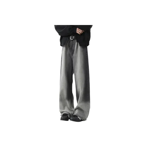 Yiwen Jeans Unisex Gradient Vintage Black
