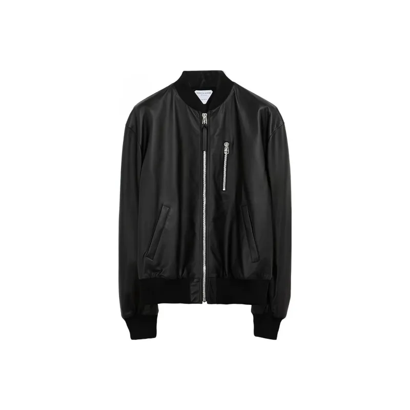 Bottega Veneta Leather Jackets Men Black-0