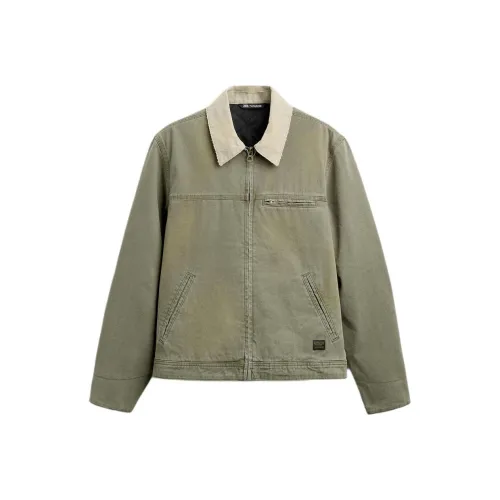 ZARA Jackets Coats Men's Gray Green