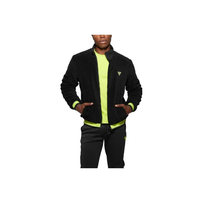 GUESS Dargen Signature Sherpa Jacket Jackets Coats Men's Black-0