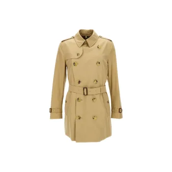 Burberry Heritage Kensington Double Breasted Belted Trench Coat