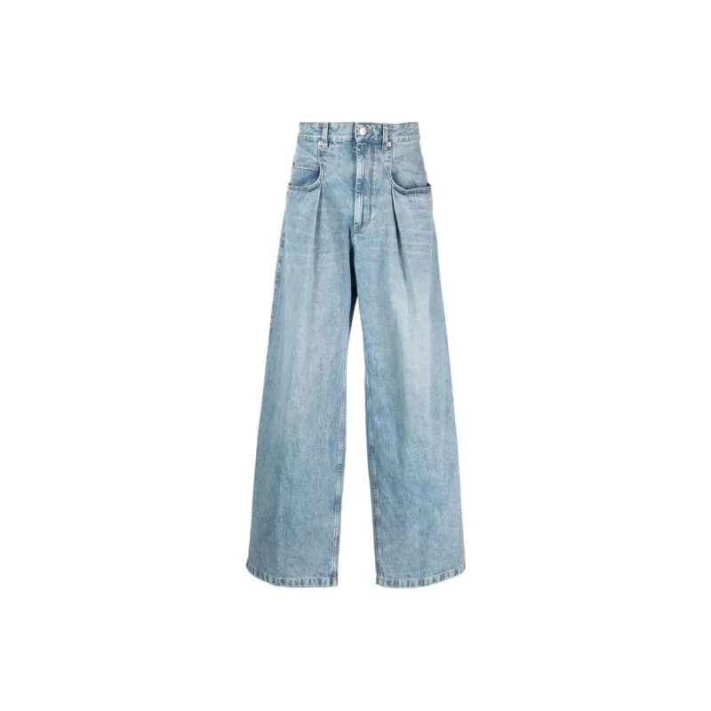 ISABEL MARANT Janael Pleat detail Wide leg Jeans-0