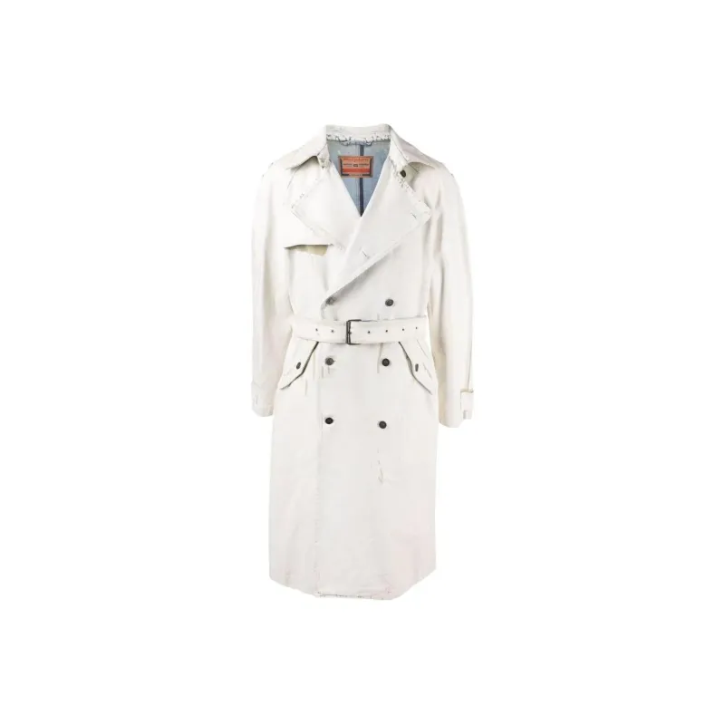 DIESEL Trench Coats Men White-0