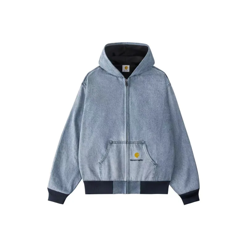 False Perception Jacket Unisex Washed Blue-0