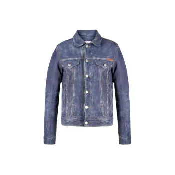 Martine Rose Leather Jacket Unisex Blue