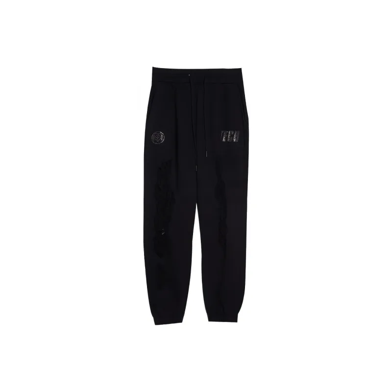 TCH Knitted Sweatpants Unisex Black With Silver Logo-0