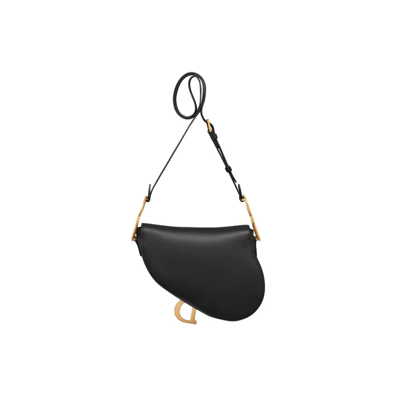 DIOR Saddle Calfskin Saddle Bag, Shoulder Bag Medium Size Women's Black-3