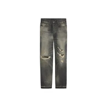 CELINE Wesley Jeans In Black Paradiso Wash Denim
