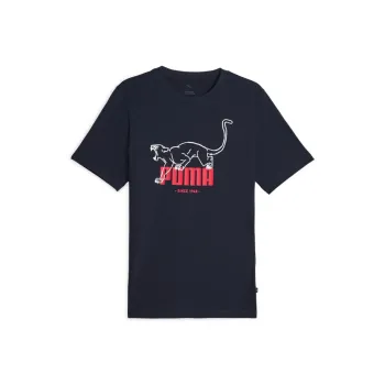 PUMA Basic GRAPHICS T Shirt Men's Marine Blue 06