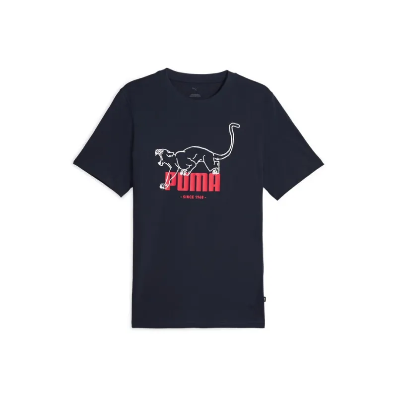 PUMA Basic GRAPHICS T Shirt Men's Marine Blue 06-0