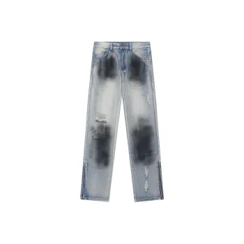 DNBH Jeans Unisex Yellow Mud With Hole
