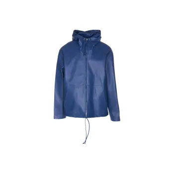 Bottega Veneta Zip Hooded Leather Jacket