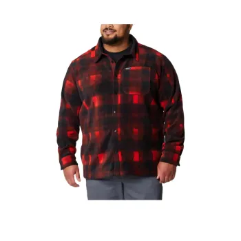 Columbia Steens Mountain Printed Fleece Shirt Jacket Jacket Men's Sail Red