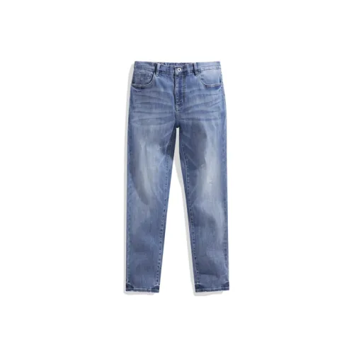 PEACEBIRD MEN Jeans Men Sky Blue 1 Classic Straight Fit
