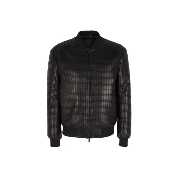 GIORGIO ARMANI Leather Jacket Men's Black