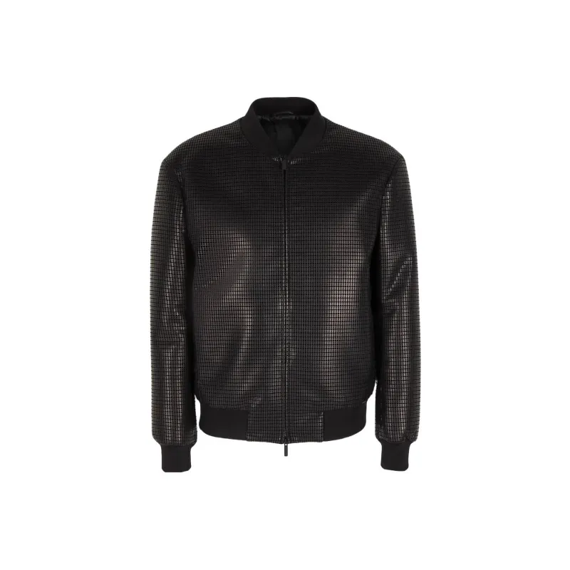 GIORGIO ARMANI Leather Jacket Men's Black-0