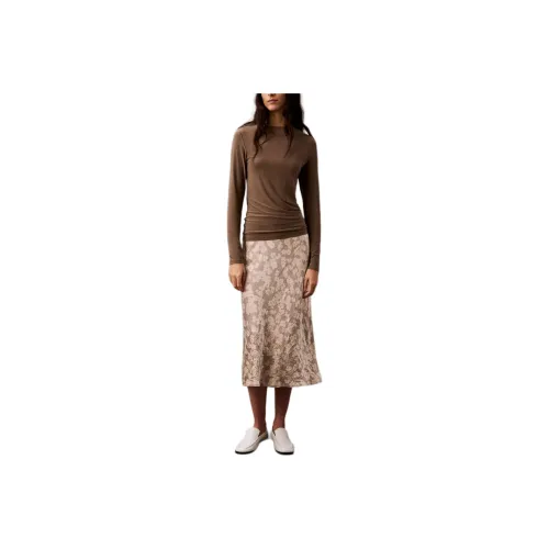 CALVIN KLEIN Casual Long Skirt Women's Khaki