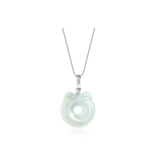 JIAOSHIYU Natural Serpentine Jade Necklaces Women's