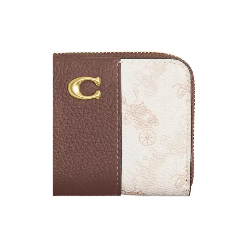 COACH Leather Key Pouch Women's Brass Plated Top With Flow Control-1