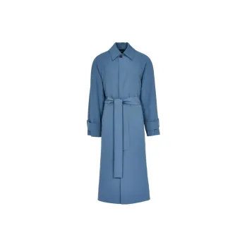 Ferragamo Trench Coats Men Blue