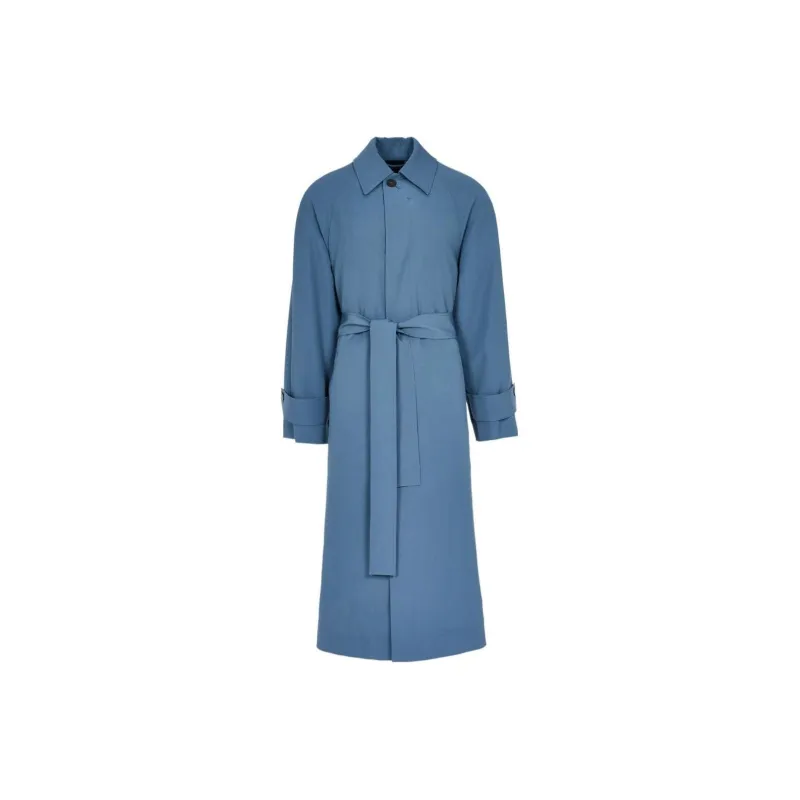 Ferragamo Trench Coats Men Blue-0