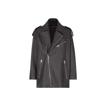 FENDI Leather Jackets Men Black