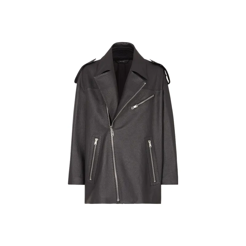 FENDI Leather Jackets Men Black-0