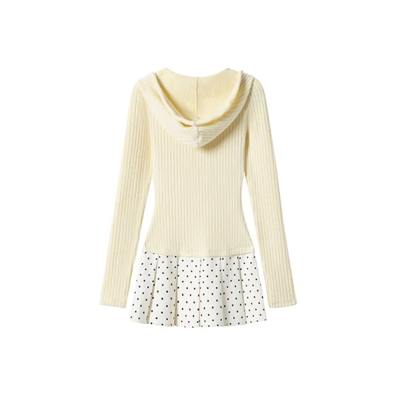 GUOZHEN Long Sleeved Dress Women's Light Apricot-1