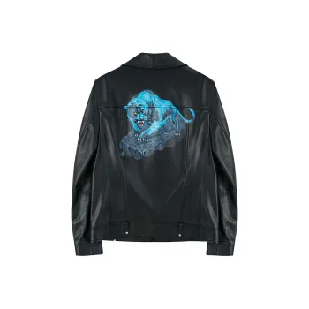 DAVID NAMAN Leather Jackets Men Black