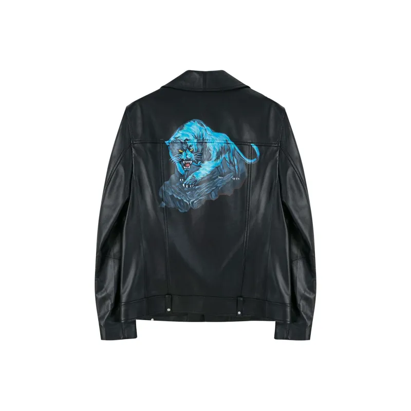 DAVID NAMAN Leather Jackets Men Black-0