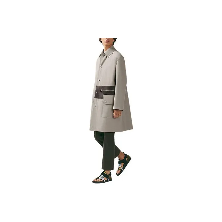 HERMES SS23 Trench Coat Men's Gray-0