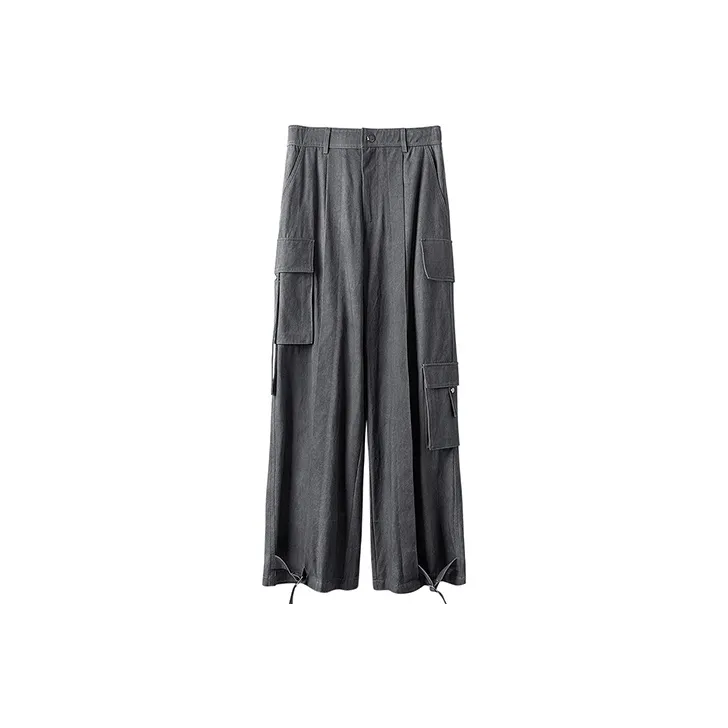 HUANXIANGZHE Casual Pants Unisex Gray-0