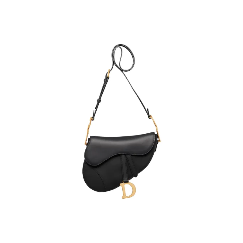 DIOR Saddle Calfskin Saddle Bag, Shoulder Bag Medium Size Women's Black-0