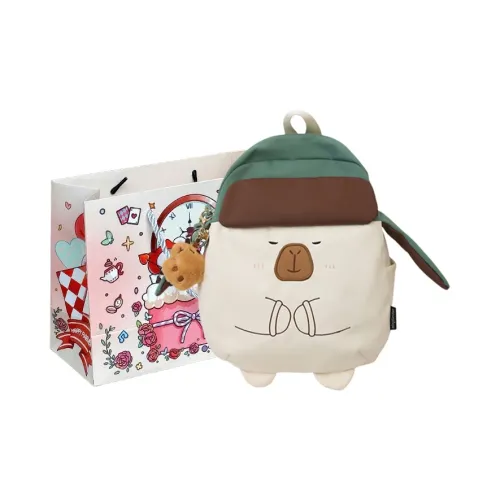 MOM'S HELPER Nylon Backpack Large Size Women's White/Pink/Khaki