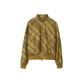 Burberry Check Printed Zipped Bomber Jacket