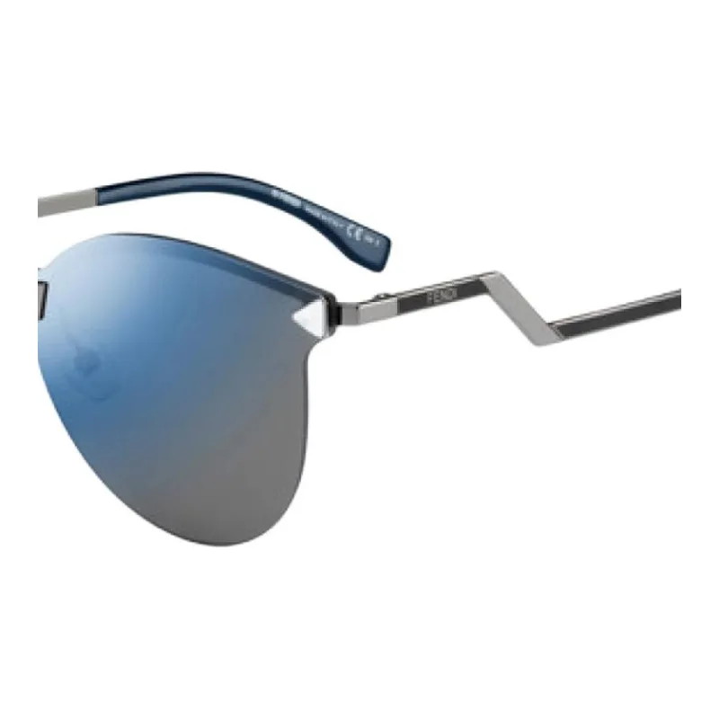 FENDI Metal Irregular Shape Sunglasses Unisex Black-1