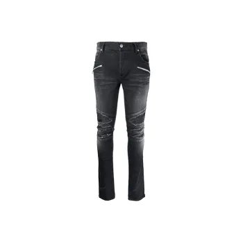 BALMAIN Ribbed Patches Slim Jeans